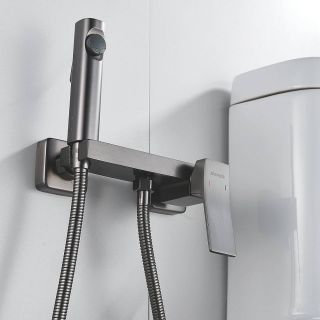 Гигиенический душ со смесителем Shevanik S4005T-1 оружейная сталь